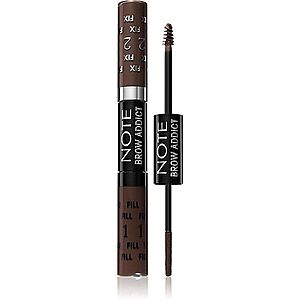 Note Cosmetique Brow Addict gel pro úpravu obočí odstín 03 Dark Brown 2x5 ml obraz