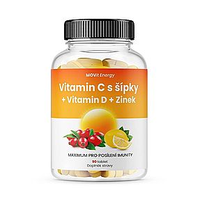 MOVit Energy Vitamin C 1200 mg s šípky + Vitamin D + Zinek PREMIUM 90 tablet obraz