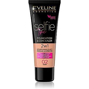Eveline Cosmetics Selfie Time make-up a korektor 2 v 1 odstín 02 Ivory 30 ml obraz