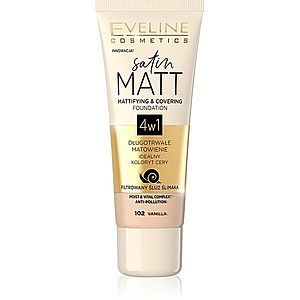 Eveline Cosmetics Satin Matt matující make-up se šnečím extraktem odstín 102 Vanilla 30 ml obraz