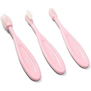 BabyOno Toothbrush zubní kartáček pro děti Pink 3 ks obraz