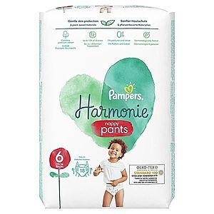 Pampers Harmonie Pants vel. 6 15 kg+ dětské plenkové kalhotky 18 ks obraz
