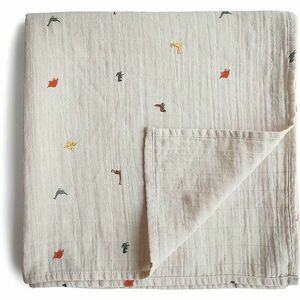 Mushie Muslin Swaddle Blanket Organic Cotton zavinovačka Dinosaurs 120cm x 120cm 1 ks obraz