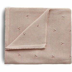 Mushie Knitted Pointelle Baby Blanket pletená deka pro děti Blush 80 x 100cm 1 ks obraz