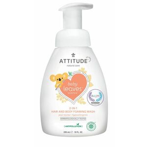ATTITUDE Baby Leaves Pěnivé mýdlo a šampon 2v1 hruška 295 ml obraz