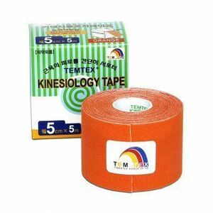 TEMTEX Kinesio tape 5 cm x 5 m tejpovací páska oranžová obraz