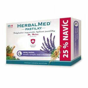 DR. WEISS HerbalMed pastilky Šalvěj + ženšen + vitamín C 24+6 pastilek obraz