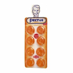 PECTOL Dropsy s pomerančovou příchutí a vitaminem C blistr 8 kusů obraz