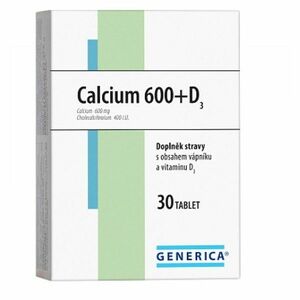 GENERICA Calcium 600 + vitamin D3 30 tablet obraz