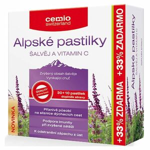 CEMIO Alpské pastilky šalvěj a vitamin C 30 + 10 pastilek ZDARMA obraz