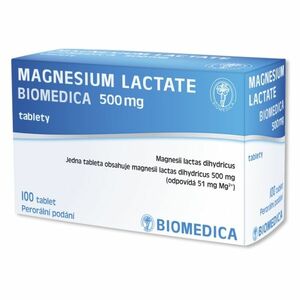 BIOMEDICA Magnesium lactate 500mg 100x500 mg tablet obraz