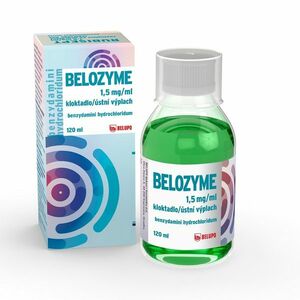 BELOZYME 1, 5 mg/ml kloktadlo, ústní výplach 120 ml obraz