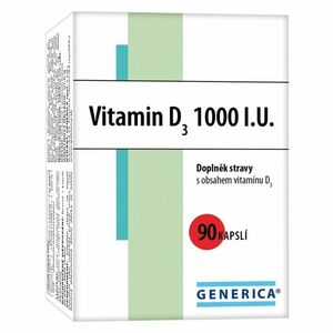 GENERICA Vitamin D3 1000 I.U. 90 kapslí obraz