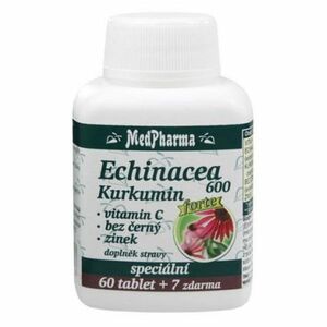 MEDPHARMA Echinacea 600 Forte + kurkumin + vitamin C + bez černý + zinek 67 tablet obraz