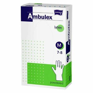 MATOPAT Ambulex rukavice latexové jemně pudrované M 100 kusů obraz