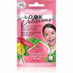 Eveline Cosmetics Look Delicious Watermelon & Lemon hydratační a rozjasňující maska na unavenou pleť 10 ml obraz