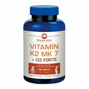 PHARMA ACTIV Vitamin K2 MK7 + D3 FORTE 1000 I.U. 125 tablet obraz