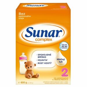 SUNAR Complex 2 pokračovací kojenecké mléko od 6 měsíce 600 g obraz