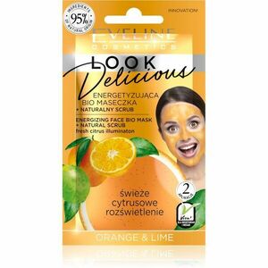 Eveline Cosmetics Look Delicious Orange & Lime hydratační a rozjasňující maska s peelingovým efektem 10 ml obraz