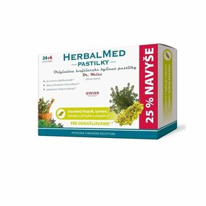 DR. WEISS HerbalMed pastilky Islandský lišejník + tymián + vitamín C 24+6 pastilek obraz