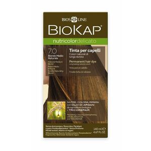 BIOKAP Nutricolor Delicato 7.0 Blond přírodní střední barva na vlasy 140 ml obraz
