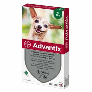 ADVANTIX Spot-on pro psy do 4 kg 0, 4 ml 4 pipety obraz