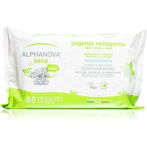 Alphanova Baby Bio extra jemné vlhčené čisticí ubrousky pro děti od narození 60 ks obraz