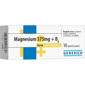 Generica Magnesium 375 mg + B6 forte + vitamin C 10 šumivých tablet obraz