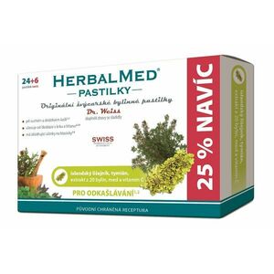 Dr. Weiss HerbalMed Islandský lišejník + tymián + med + vitamin C 24+6 pastilek obraz
