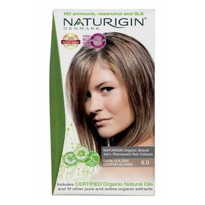 NATURIGIN Organic Based 100% Permanent Hair Colours Dark Golden Copper Blonde 6.0 barva na vlasy 115 ml obraz