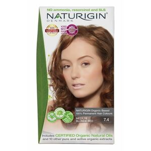 NATURIGIN Organic Based 100% Permanent Hair Colours Medium Blonde Red 7.4 barva na vlasy 115 ml obraz