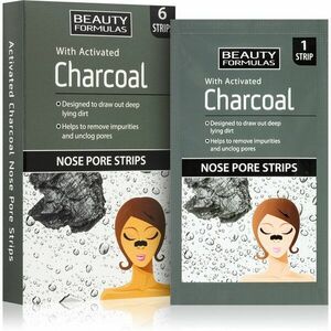 Beauty Formulas Charcoal čisticí náplast na zanešené póry na nose 6 ks obraz