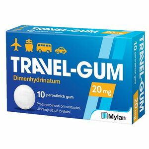 TRAVEL GUM 20 mg léčivá žvýkací guma 10 kusů obraz