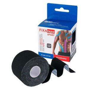 FIXAPLAST Fixatape kinesio standart tejpovací páska 5 cm x 5m černá 1 kus obraz