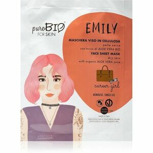 puroBIO Cosmetics Emily Career Girl hydratační plátýnková maska s aloe vera 15 ml obraz