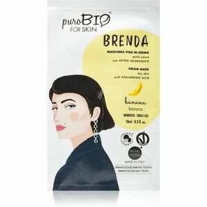 puroBIO Cosmetics Brenda Banana krémová hydratační maska s kyselinou hyaluronovou 10 ml obraz