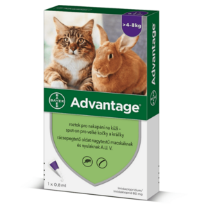 ADVANTAGE Spot-on pro velké kočky a králíky 80 mg 4 pipety obraz