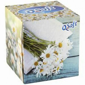 Q-SOFT Papírové kapesníky 3-vrstvé Daisy BOX 60 ks obraz