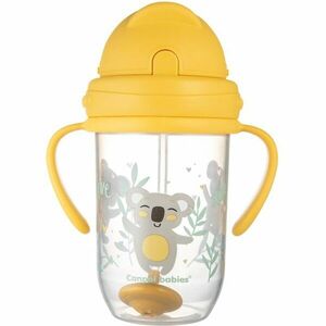 Canpol babies Exotic Animals Cup With Straw hrnek s brčkem Yellow 270 ml obraz