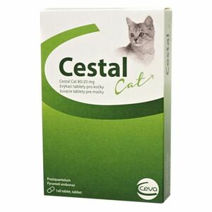 CESTAL Cat 80/20 mg žvýkací tablety pro kočky 8 tablet obraz