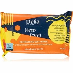Delia Cosmetics Keep Fresh Shea Butter osvěžující vlhčené ubrousky 15 ks obraz