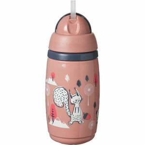 Tommee Tippee Superstar Insulated Straw hrnek s brčkem pro děti 12m+ Pink 266 ml obraz