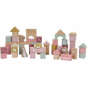 Little Dutch Building Blocks kostky ze dřeva 2 y+ Pink 50 ks obraz