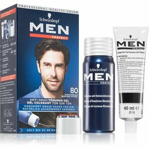Schwarzkopf Men Perfect Anti-Grey Color Gel tónovací gel na vlasy pro muže 80 Natural Black Brown obraz