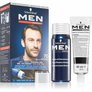 Schwarzkopf Men Perfect Anti-Grey Color Gel tónovací gel na vlasy pro muže 70 Natural Dark Brown obraz