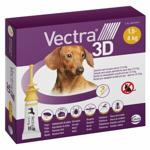 VECTRA 3D Spot-On XS pro psy 1, 5-4 kg 0, 8 ml 3 pipety obraz