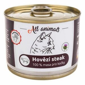 ALL ANIMALS konzerva hovězí steak pro kočky 200 g obraz