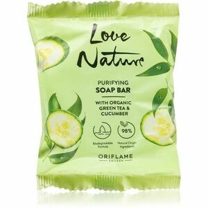 Oriflame Love Nature Green Tea & Cucumber tuhé mýdlo s kyselinou mléčnou 75 g obraz