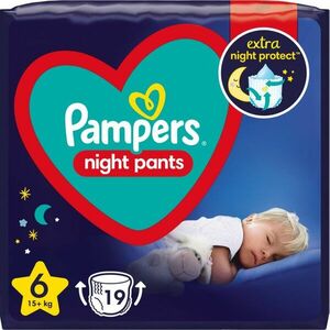 Pampers Night Pants Size 6 jednorázové plenkové kalhotky na noc 15+ kg 19 ks obraz