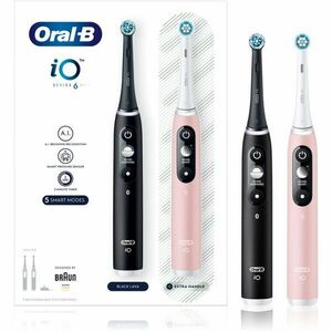 Oral B iO6 DUO elektrický zubní kartáček Black & Pink Sand 2 ks obraz